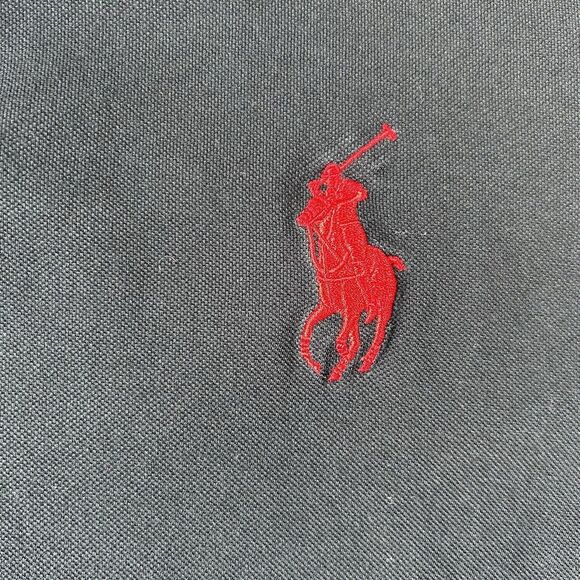 Polo Golf Polo Shirt Men's XL Black Red Pony Pima Cotton Vintage Zipper Collar - Picture 2 of 6
